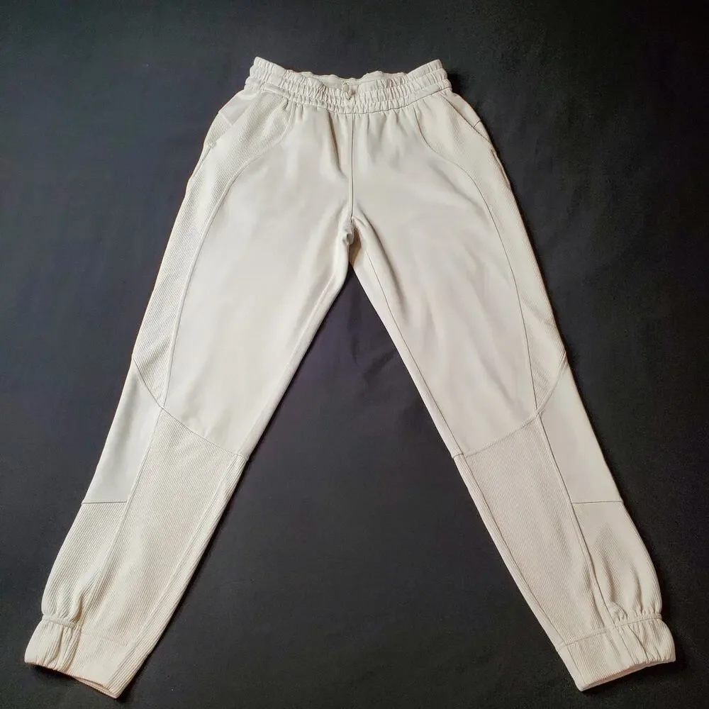Lululemon Women's Size 6 Brushed Softstreme Ribbed High-Rise Jogger White Opal